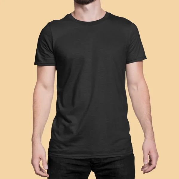 Classic Black Regular Fit T-Shirt for Men - Image 3