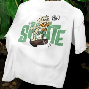 Lazy Skater Bunny Oversized T-Shirt