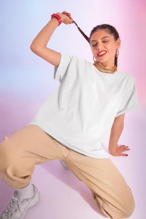 White Regular Fit T-Shirt for Girls – 100% Cotton - Image 2