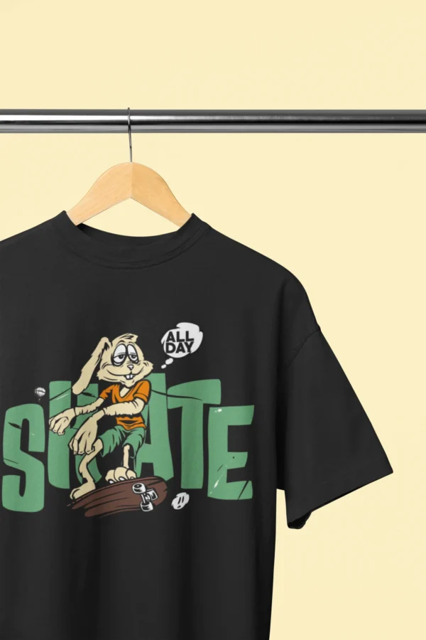 Lazy Skater Bunny Oversized T-Shirt - Image 5