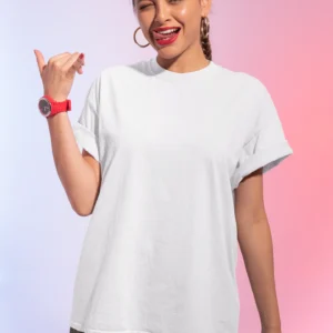 White Regular Fit T-Shirt for Girls – 100% Cotton